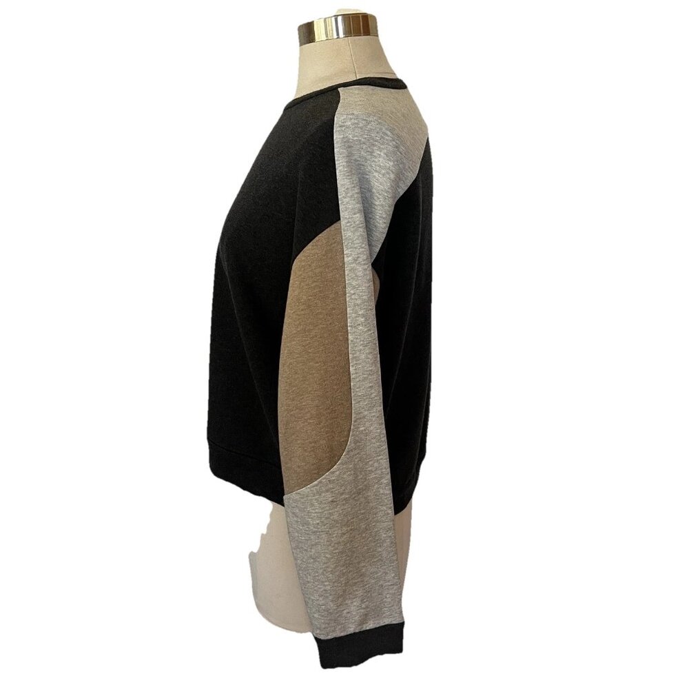 Brunello Cucinelli Sweatshirt M Womens Gray Colorblock Cotton Italy Quiet Luxury - Picture 5 of 8